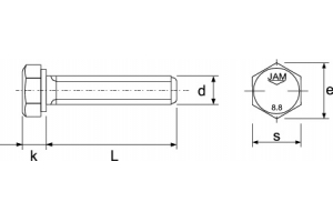 Grade 8.8 高拉力六角頭螺絲(全螺紋)
