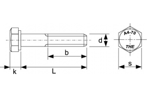 不銹鋼六角頭螺絲 (部份螺紋)