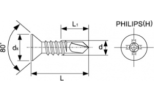Philips Flat Head Self-Drilling Screw (410 Stainless Steel)